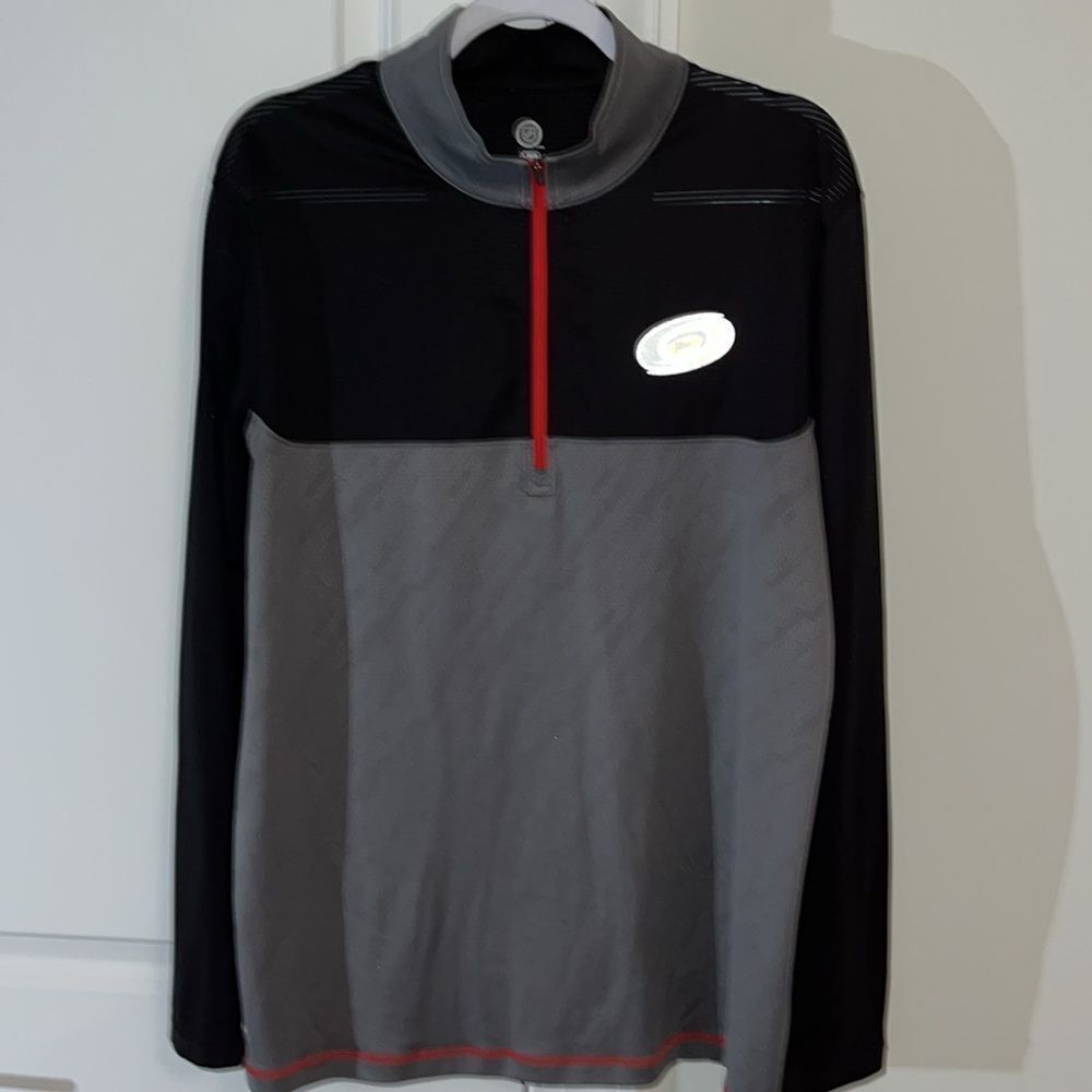 NWOT New Carolina Hurricanes Black/Grey T neck 1/4 zip NHL golf sweater shirt L